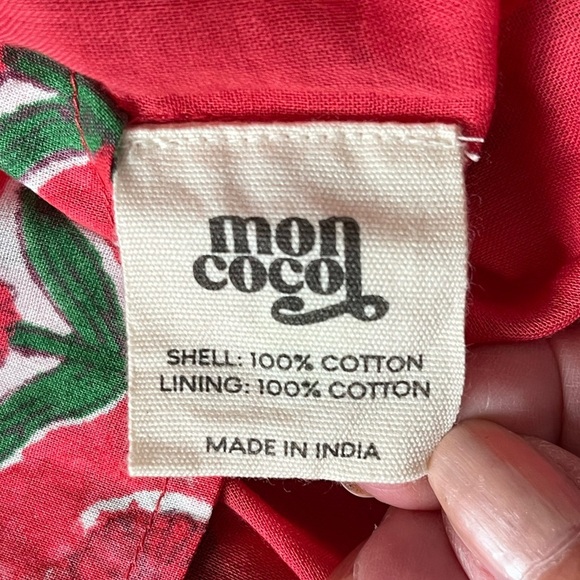 Mon Coco 100% Cotton Smocked Floral Mini dress  with Puffed Sleeves Extra Small - Picture 12 of 16